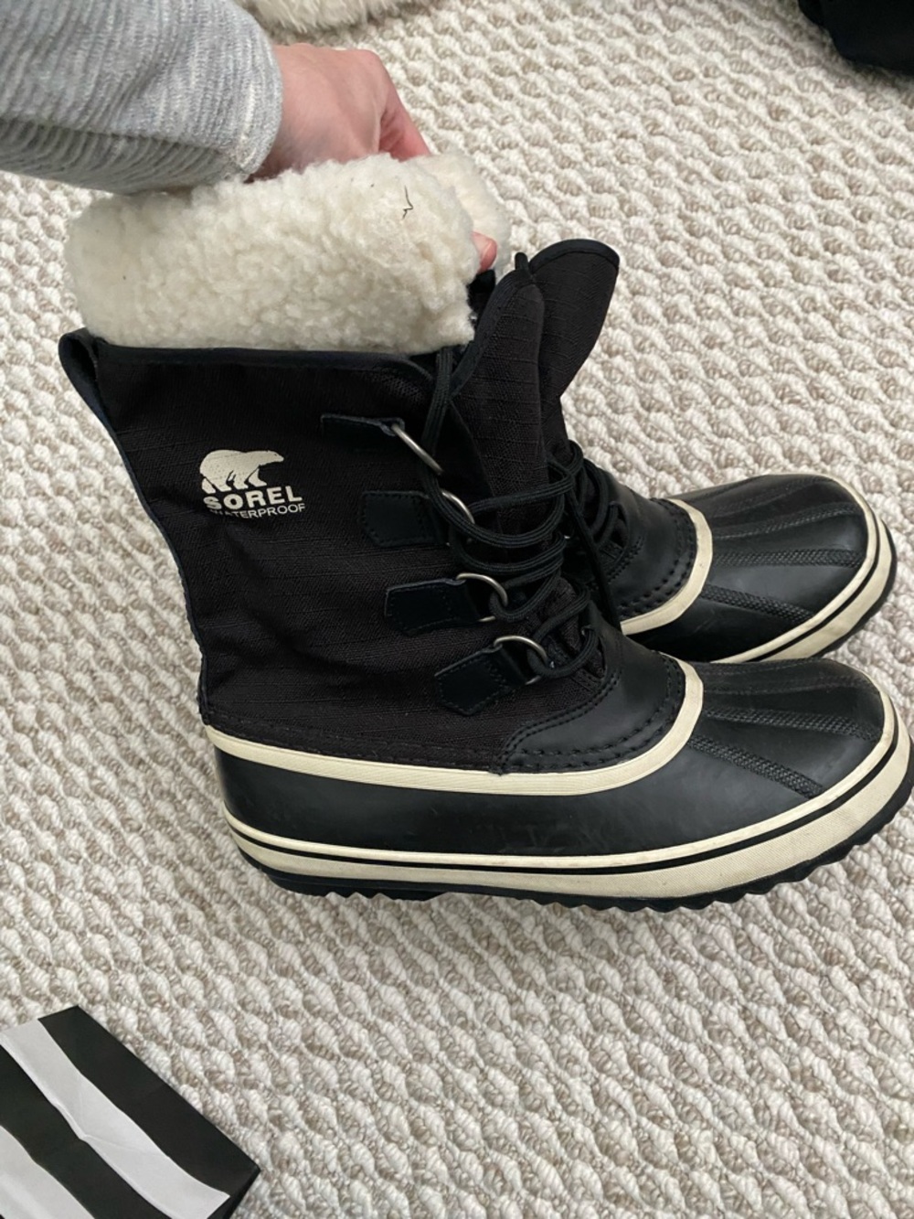 Sorel Women’s Waterproof Black Snow Boots with Sherpa Lining